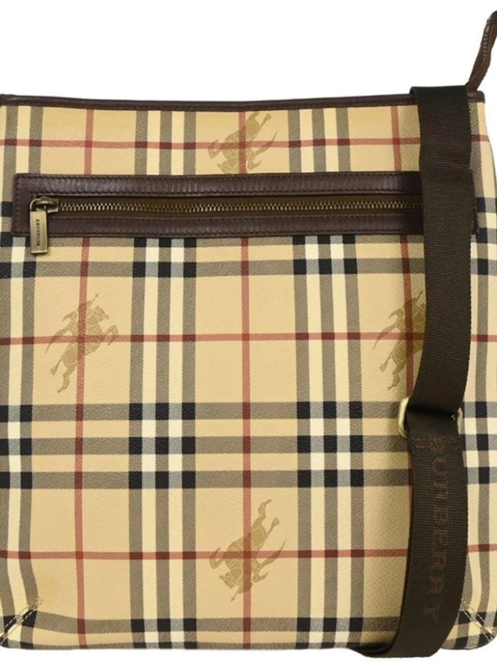 Burberry Beige Brown House Check Shoulder Bag